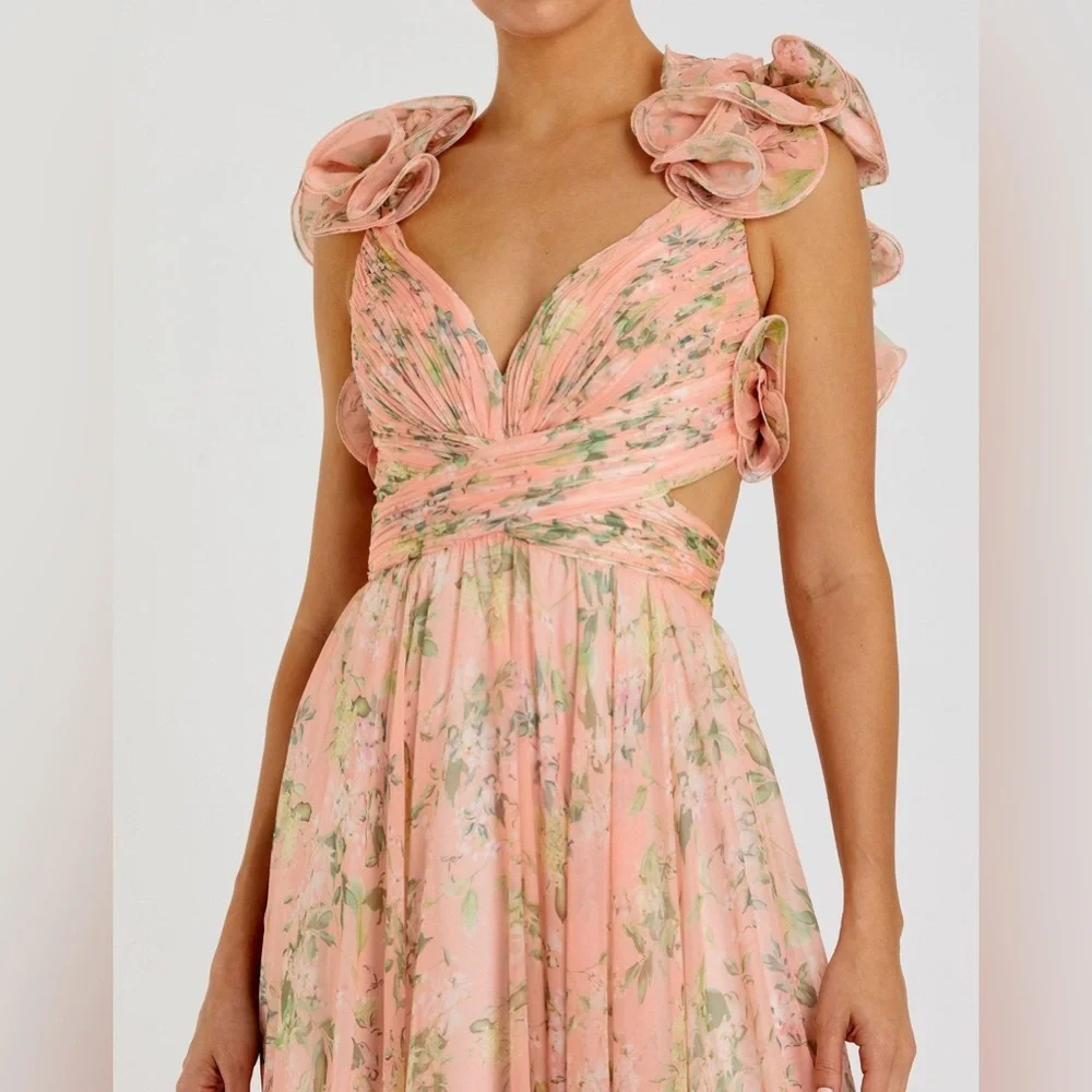Mac Duggal Floral Pink Maxi Dress - Picture 13 of 15